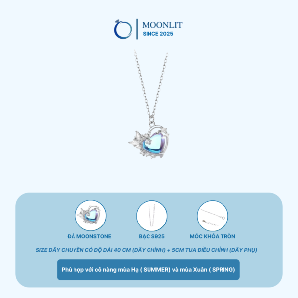 DÂY CHUYỀN BẠC S925 MOONLIT ĐÁ THẠCH ANH XANH