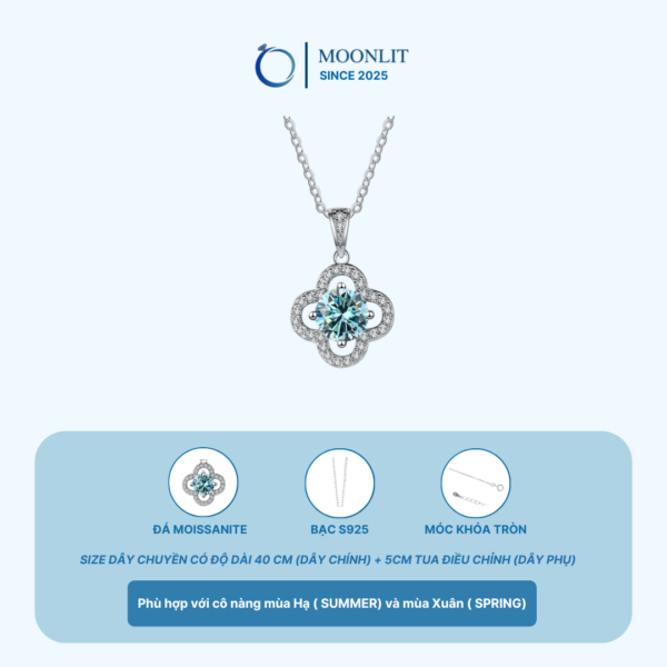 DÂY CHUYỀN MOONLIT MOISSANITE BẠC S925